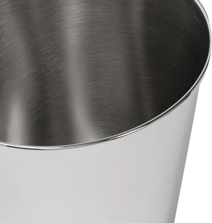 happimess HPM1113D Nolan Modern Classic Smooth Steel 2-Gallon Wastebasket for Home, Bathroom, Living Room, Office, Bedroom, Kitchen, Polished Steel