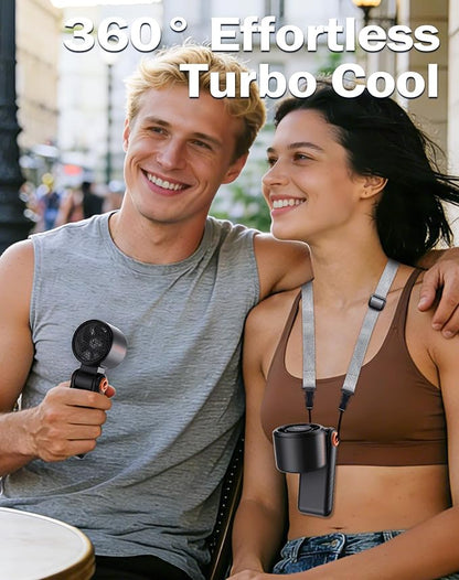 Portable Handheld Fan Rechargeable, Mini Personal Fan with 5 Speeds, Small Quiet Cooling Fan, USB Travel Fan for Outdoor, Office, Home, Summer