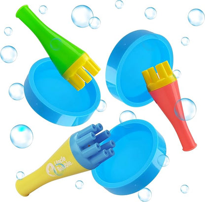 Uncle Bubble Blower for Kids, 3 Colors, Mini Bubble Blower Makes Thousands of Bubbles Ease, Plastic Reduction Version Eco Friendly.