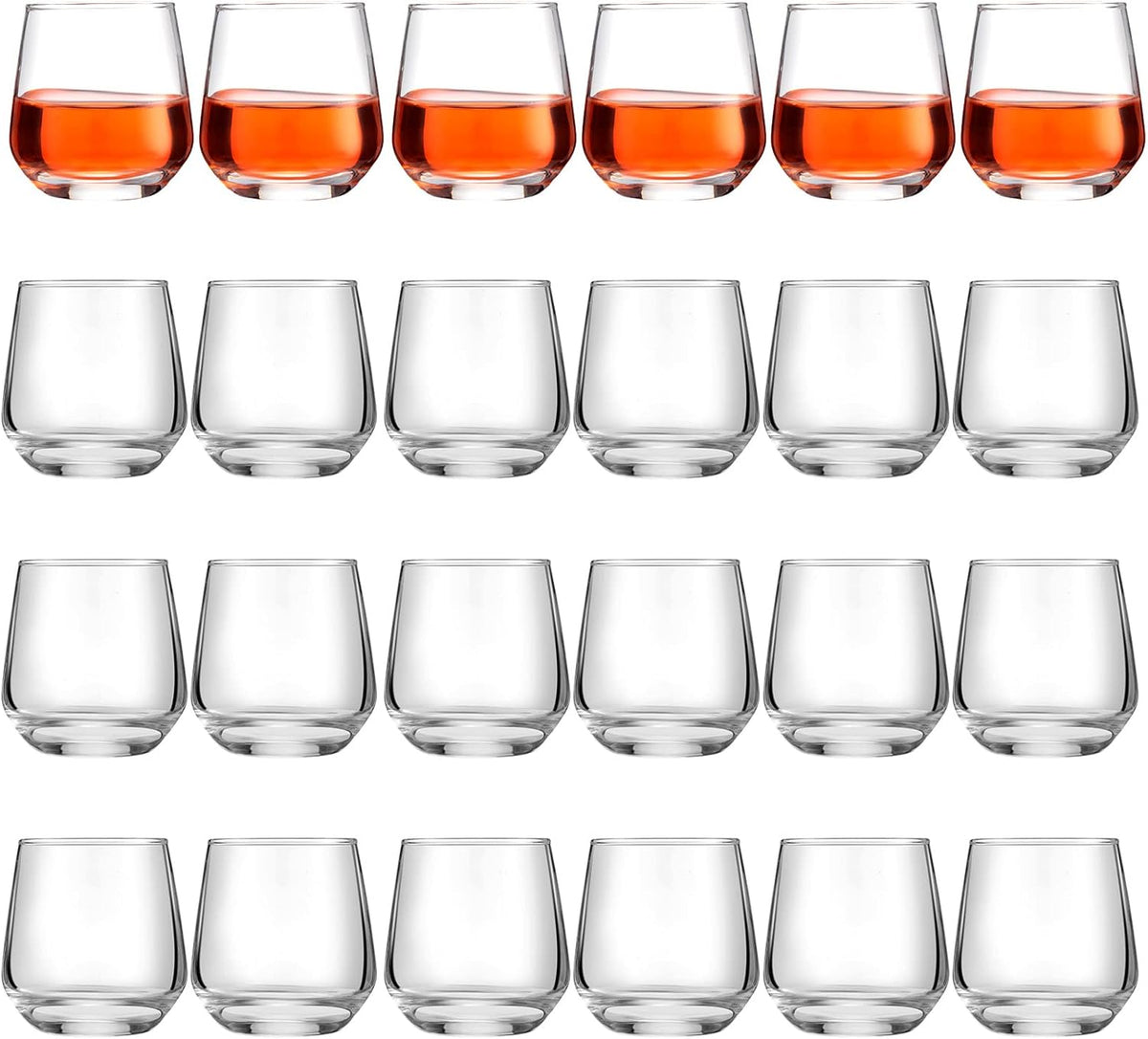 Zopeal 24 Pack Shot Glasses 3.25 oz Tequila Heavy Base Whiskey Tasting Glass Cups Small Liquor and Spirit Bar Shooter for Drinking Tasting Espresso