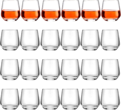Zopeal 24 Pack Shot Glasses 3.25 oz Tequila Heavy Base Whiskey Tasting Glass Cups Small Liquor and Spirit Bar Shooter for Drinking Tasting Espresso
