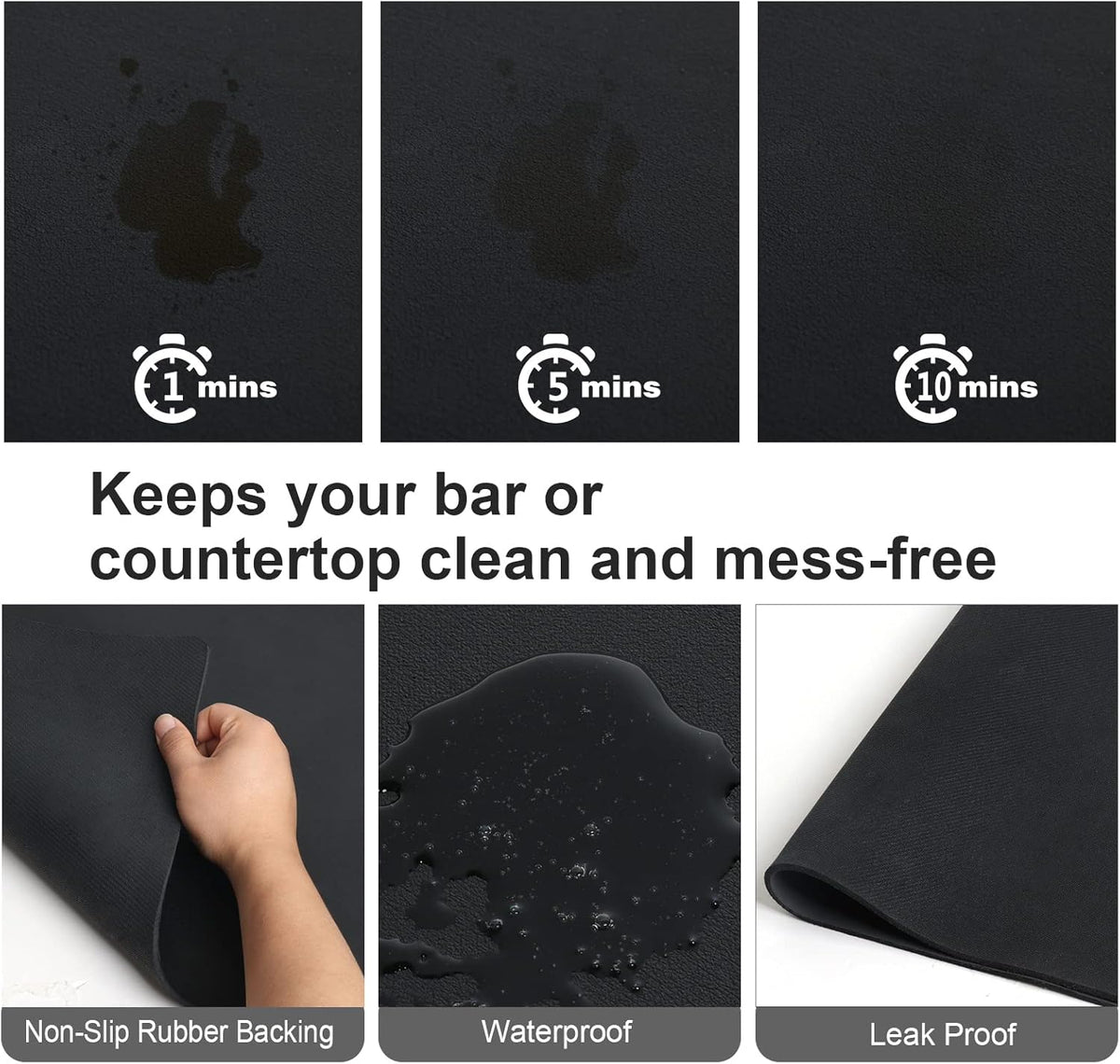 ZLR Coffee Mat - 12" x 20" Middle Kitchen Hide Stain Absorbent Dish Drying Mat for Countertop