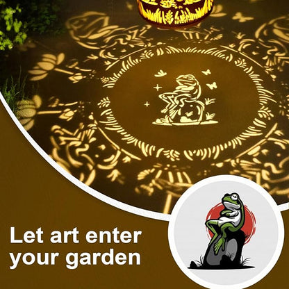 Solar Lanterns Outdoor Waterproof Frog Lazy Pattern Solar Lights Metal Lantern Christmas Garden Frog Decor Art Housewarming Gift for Patio,Yard,Lawn Ornament,Gifts for Women Mom
