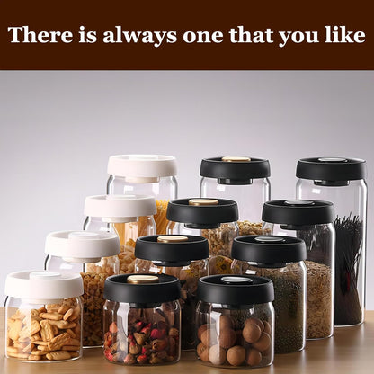 Vacuum Glass Jar with Airtight Lid,27floz/800ml Borosilicate Glass Coffee Canister Container,Perfect for Coffee Beans & Grounds,Loose Leaf Tea,Candy,Sugar,Nuts,Spices
