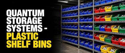 Quantum Storage QSB106 Hanging Plastic Shelf Bin Storage Containers - 23-5/8" x 6-5/8" x 4" - 8 Pack