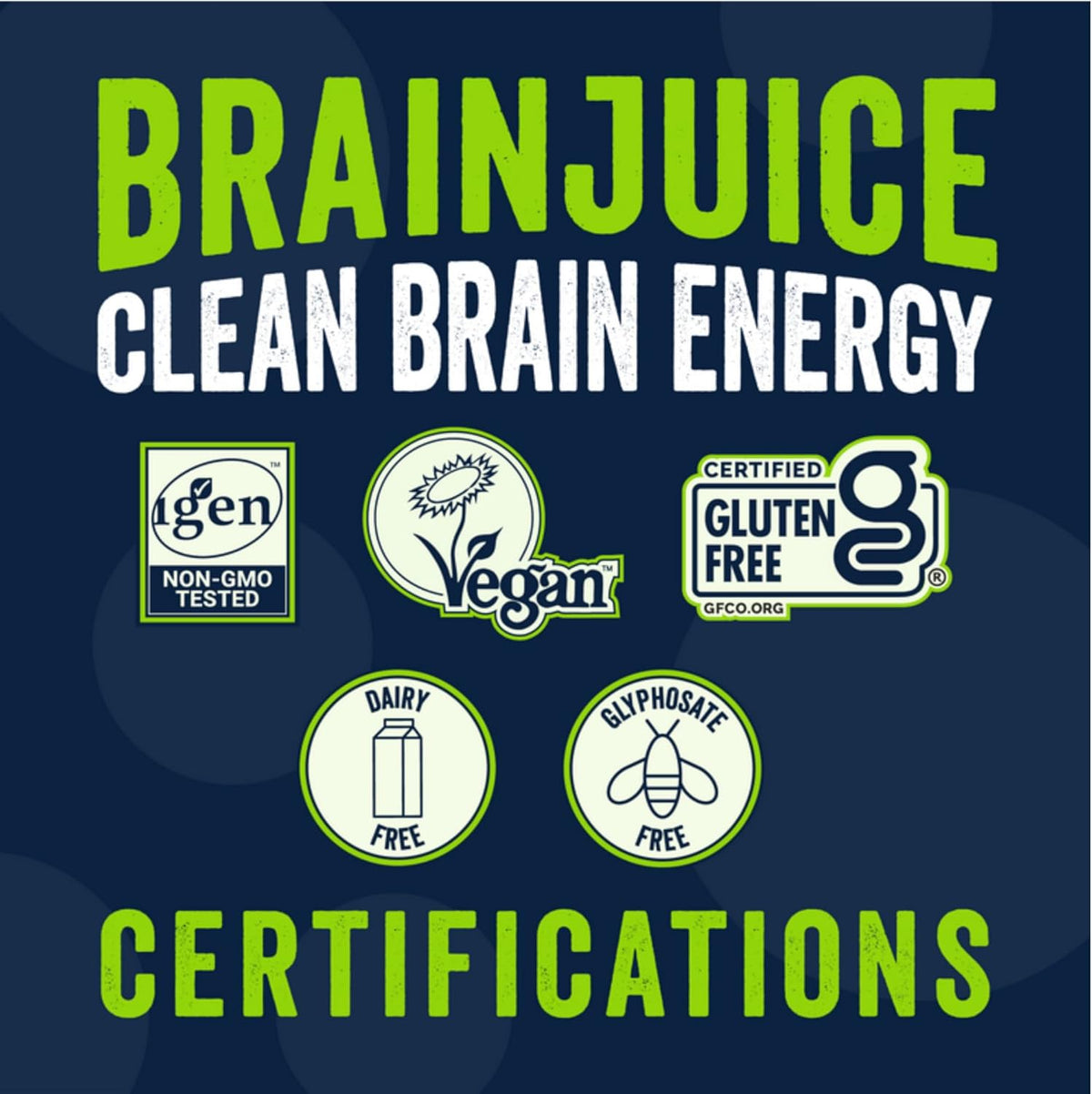 BrainJuice Decaf Active Pomegranate Acai Nootropic Supplement Shot, 2.5 fl oz, 12 Pack