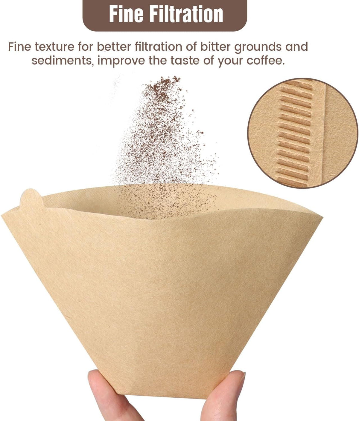 Coffee Filters, Size 04 Unbleached Cone Filters 8-12 Cup, 200 Count Disposable Natural Paper Filters