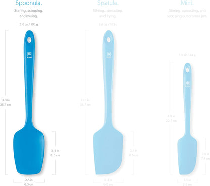 DI ORO Silicone Spoon Spatula - Forever Warranty - 600°F Heat-Resistant Large Silicone Spoonula Scraper
