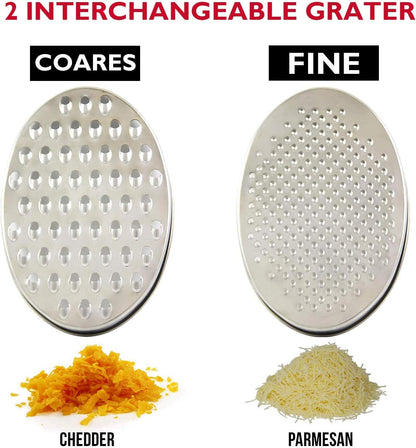 Cheese Grater Citrus Lemon Zester with Food Storage Container & Lid - Perfect For Hard Parmesan Or Soft Cheddar Cheeses, Ginger, Vegetables, Butter, Chocolate & Nutmeg (Black)