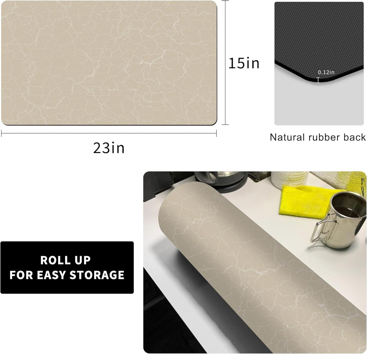 Golener Coffee Bar Mat,Under Coffee Maker Mat,23"x15"Coffee Tray Mat Under Coffee Machine,Rubber Coffee Maker Mat,Under Appliance Mats