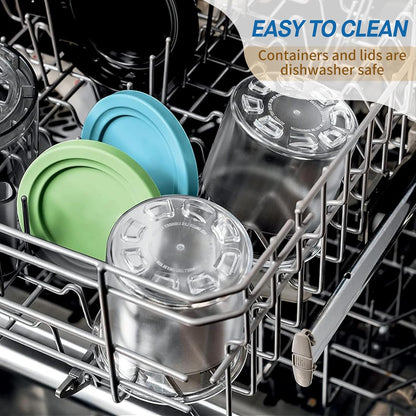 For Ninja Creami NC299AMZ & NC300s Series Ice Cream Makers, BPA-Free & Dishwasher Safe, 16 oz Pints with Lids 2 Pack - (Green/Blue)