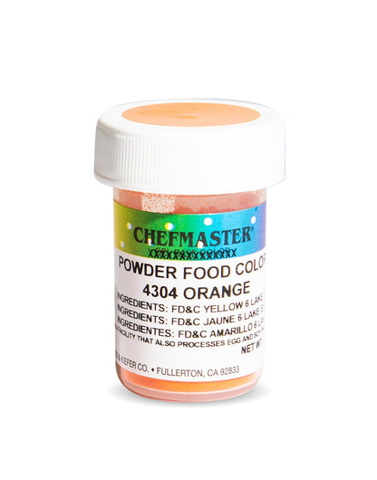 Chefmaster Orange Dry Powder Candy Color | Vibrant Shades | Chocolate, Macarons, Fondant | Decorating | Professional-Grade Dye | Easy-to-Use | Manufactured in USA | 3 grams