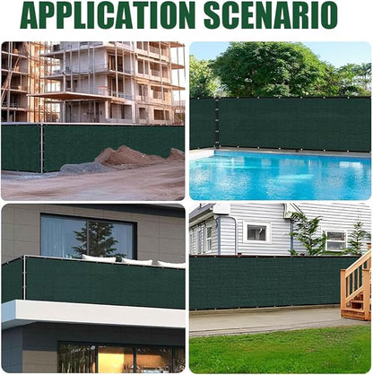LITA 5' x 139' Garden Privacy Fence Screen Cover (HDPE) UV Protection Weather-Resistant Heavy Duty Shade Cover for Deck, Patio, Backyard, Outdoor Pool, Porch, Railing, Dark Green, Customizable