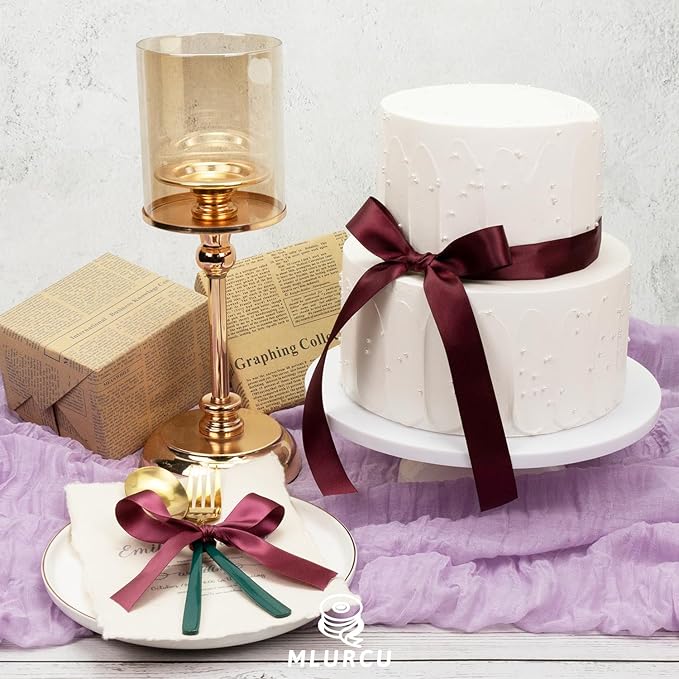 Red Satin Ribbon 1 Inch Assorted Burgundy, Dark Red, Maroon, Wine, Rose White, Double Faced Satin Ribbon for Flower Bouquet, Gift Wrapping, Wedding Invitation, Bows, Crafts, Gift Bags - 30Yards