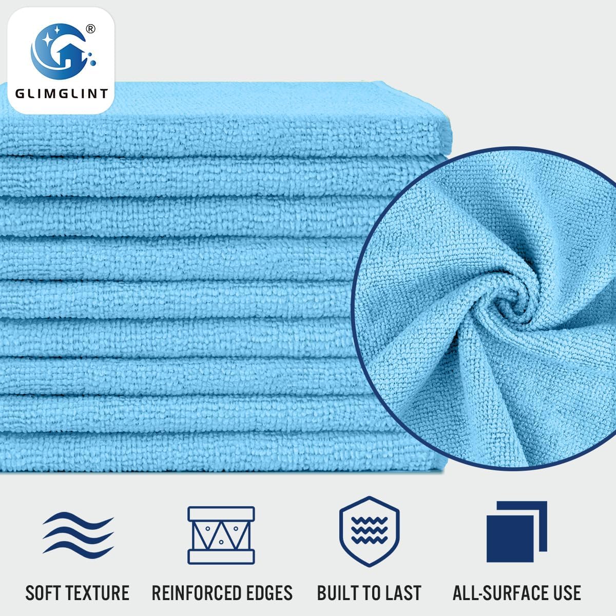 GLIMGLINT Microfiber Cleaning Cloth, 150 Pack Towels for Cars 14 X12 Inch