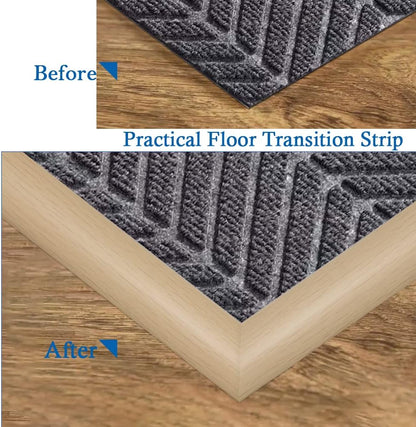 Floor Transition Strip Self Adhesive Carpet & Flooring Transitions Edging Trim Strip PVC Threshold Transitions Suitable for Threshold Height Less Than 5mm (10Ft, Wood Grain Beige-New)