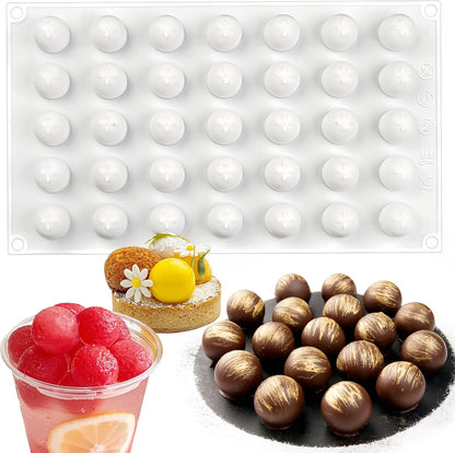 Small Chocolate Molds, 35-Cavity Silicone Sphere Candy Molds, Chocolate Mold for Cake Decoration