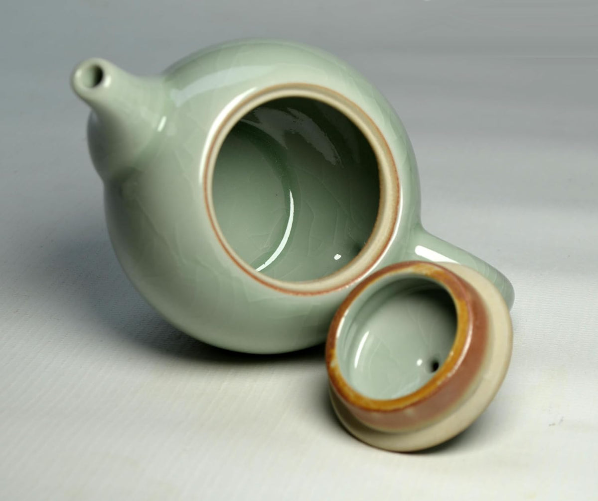 Small Ceramic Teapot, 9oz Tea Pot Chinese Tradition Kiln-changed Glaze Ice Cracked Porcelain Pot kettle