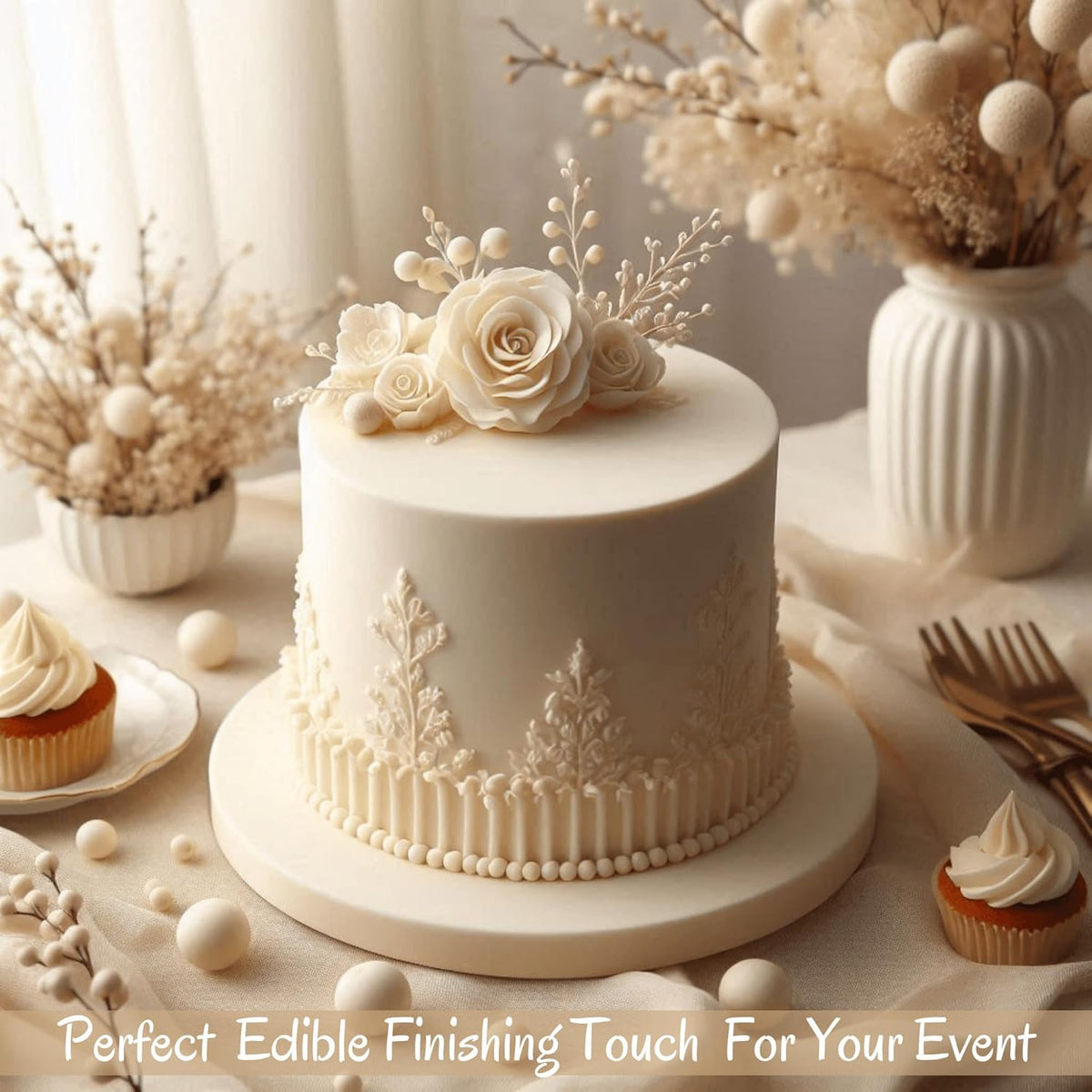 Confect Ivory Fondant for Cakes – 8.8 oz Chef’s Choice for Cake Decorating, Sculpting & Baking | Vegan, Gluten-Free, Nut-Free, Palm Oil-Free – 8.8 Oz