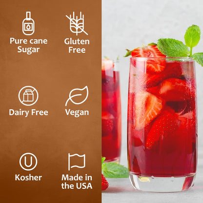 Syruvia Strawberry Syrup (25.4 fl oz) - Sweet Strawberry Bliss in a Bottle – Kosher, Gluten-Free
