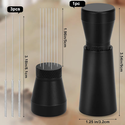 Apexstone Coffee Stirrer Tool, Coffee Stirring Tamper WDT Distribution Tool, Needle Distribution Tool Espresso, WDT Tool Espresso with Stand Black