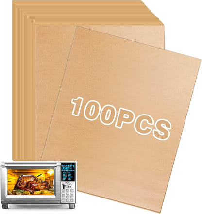Air Fryer Liners Disposable,100PCS Parchment Paper Sheets Compatible with Nuwave Bravo Air Fryer Toaster Smart Oven, Air Fryer Accessories for Nuwave 12-in-1 30qt Oven