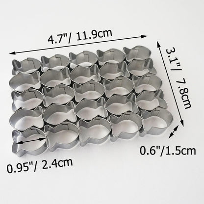 Goldfish Cracker Cutter, Stainless Steel Fish Cookie Cutters Shapes, DIY Mini Snack Crackers Mold 1 Inch, Fish-shaped Treats
