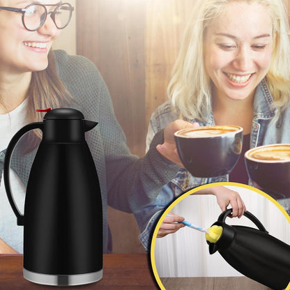 Nuogo 2 Pcs 102 oz Thermal Coffee Carafe Insulated Stainless Steel Carafe Double Walled Vacuum Coffee Thermal Pot with Brush for Home Office Use Keep