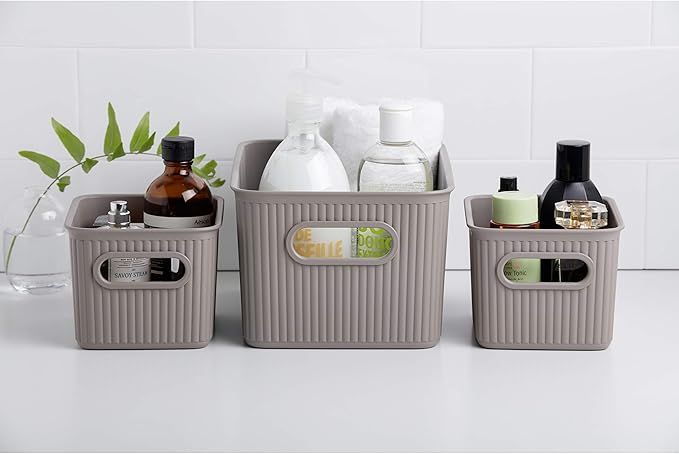 Tatay Baobab Multi-purpose Small Storage Basket with Capacity for 1.5 Litres, Taupe, 12.8 x 16.7 x 10