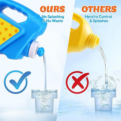 Yunaking Bubbles Solution Concentrated 64oz (Makes 5 Gallons), Non-Toxic Bubbles Refills for Bubble Machine, Gun, Wand, Mower, Giant Bubble Toys for Kids Parties Outdoor Easter Wedding(Red+Blue)
