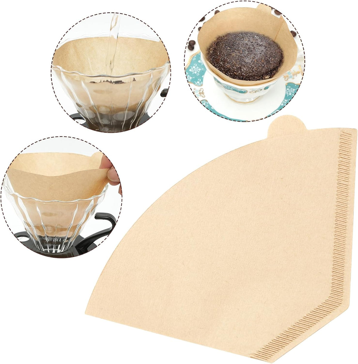Coffee Filters 4 Cone Paper, 100 Count Unbleached-Disposable Pour Over Coffee Filter for Drip Coffee Maker, Coffee Paper Filters 8-12 Cup, Cone Coffee Filters 04