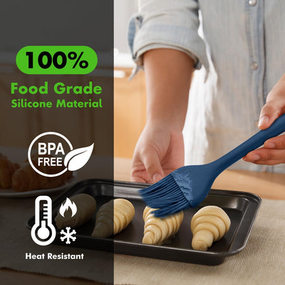 Hotec 2 pieces Set Basting Brushes Silicone Heat Resistant Pastry Brushes Spread Oil Butter Sauce Marinades for BBQ Grill Barbecue Baking Kitchen