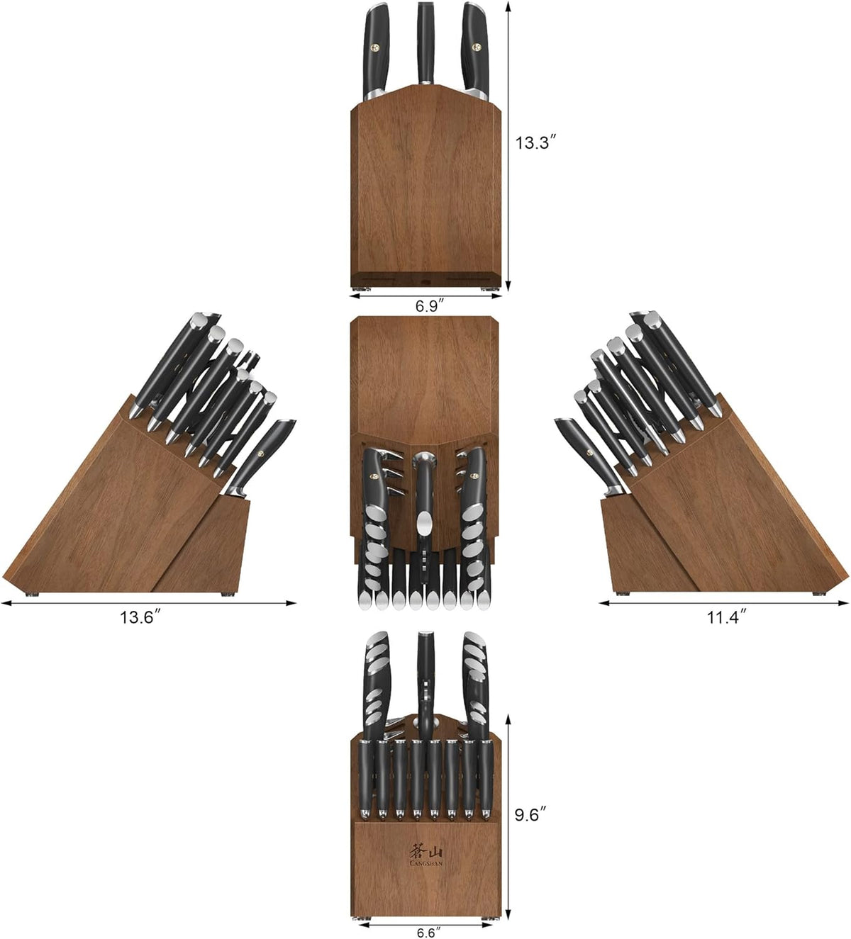 Cangshan L Series 23-Piece Classic Knife Block Set, Forged German Steel, 1027457
