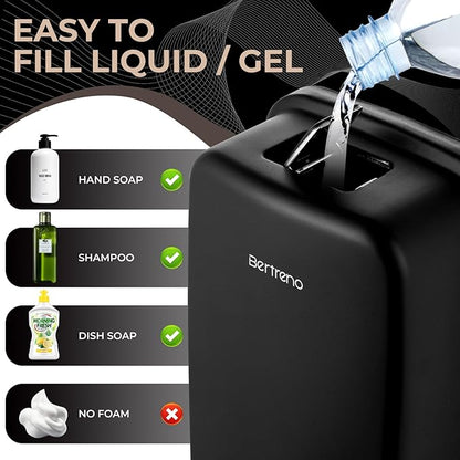 Commercial Soap Dispenser Wall Mount Stainless Steel Soap Dispensers Liquid Manual Anti-Leak Pump Hand Soap Dispenser for Bathroom Kitchen Black (35 fl.oz./1000ml)