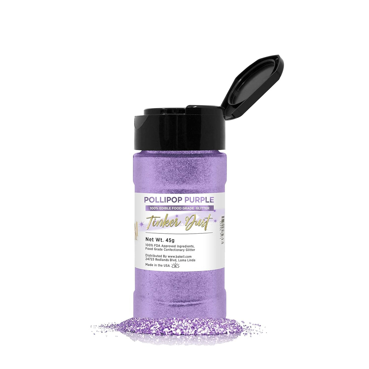 Pollipop Purple Bakell Edible Glitter, 45 Grams, Tinker Dust Edible Glitter, Kosher Certified, 100% Edible Glitter, Cakes, Cupcakes, Cake Pops