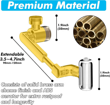 1080° Swivel Faucet Extender - Filter Sink Aerator, 4 Mode Splash Water Filter Extension, Universal Robotic Arm -Wash Hand/Hair/Face