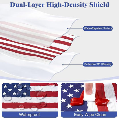 Picnic Table Cover with Bench Covers Windproof Waterproof Picnic Table Covers Camping Tablecloth with Self-Storage Bag, 72in, Bright White Wood