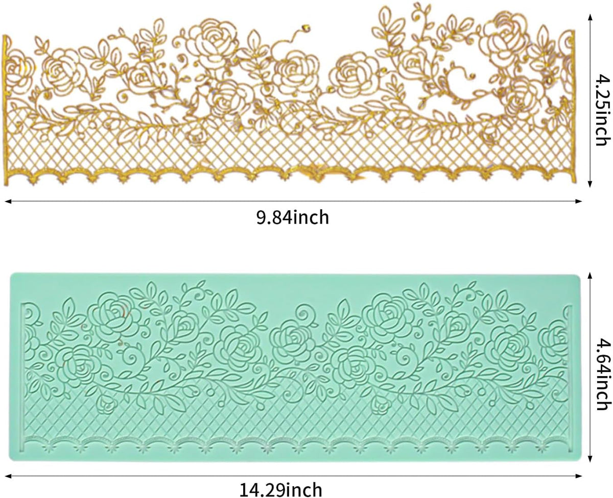 GROWTAIL Lace Molds Silicone,Cake Fondant Embossing Mat,Lace Molds for Cake Decorating Edible Lace