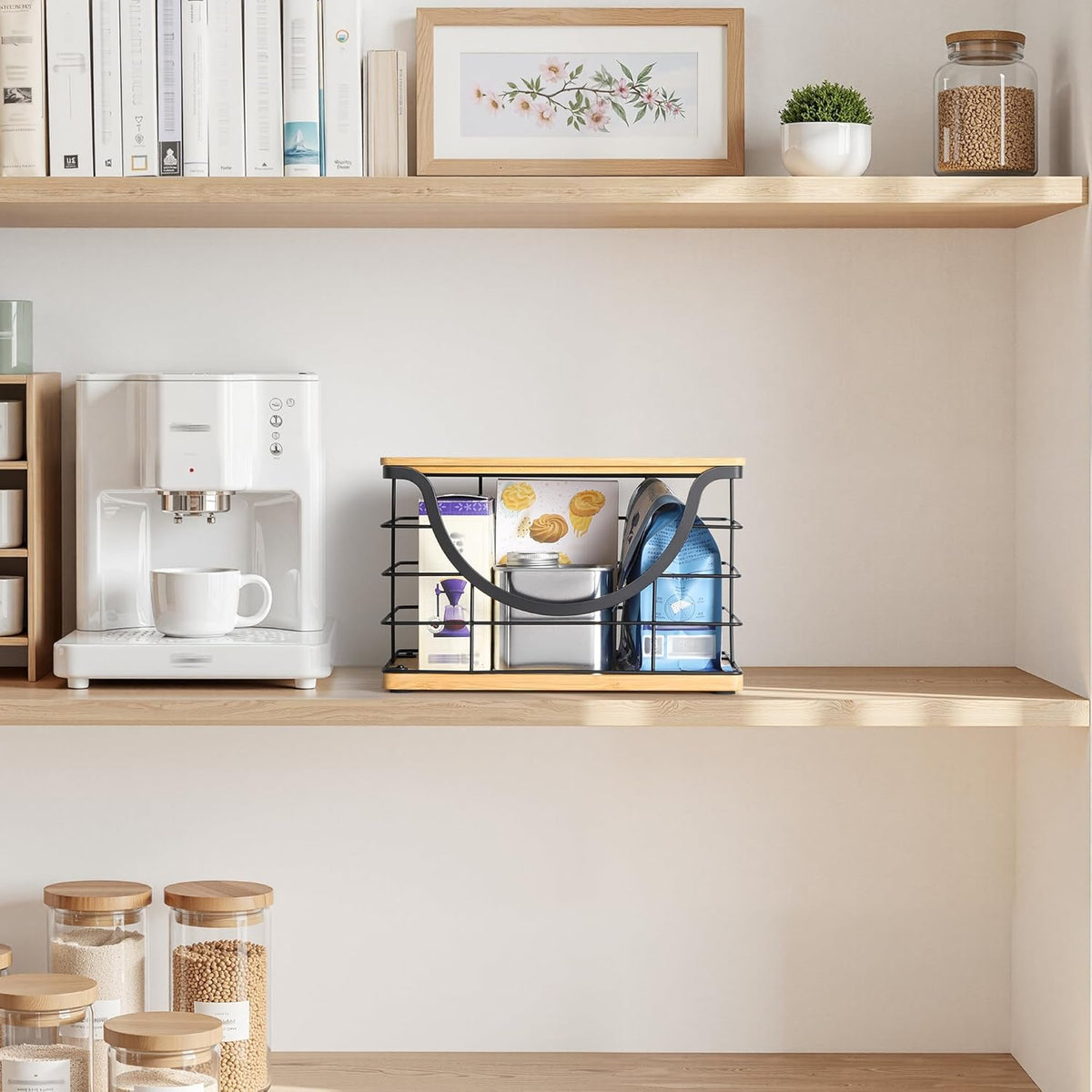 Extra Large Trash Bag Holder Under Sink Organizer Stackable Pantry Organizers and Storage with Lid, Wall Mounted Garbage Bag Dispenser Roll Holder for Kitchen Laundry Room Organization