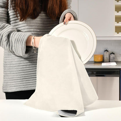 Taran Living Kitchen Towels Cotton Solid Dish Cloths Kitchen Hand Towel Reusuable Dish Towel for Cleaning Tea Towels Set with Hanging Loop - 18"x 28"