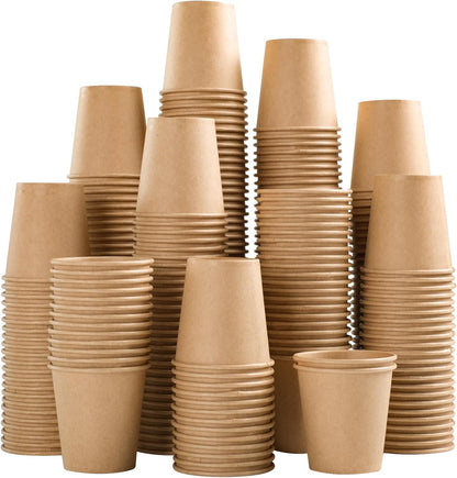 1200 Pack 3 oz Kraft Paper Cups, Disposable Bathroom Cups, Mini Mouthwash Cups, Hot/Cold Beverage Drinking Cup for Gargle Espresso Juice Medicine