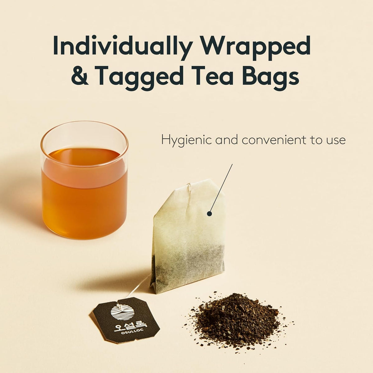 OSULLOC Sweet Honey Black Tea (20 count, 1.06 oz) Black tea filled with Sweet Flavor of Honey, Premium Blended Tea bags from Jeju Island