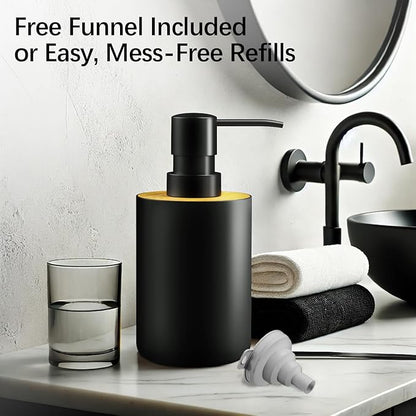 Soap Dispenser for Bathroom and Kitchen, 12oz Modern Minimalist Style Plastic matte white Empty Lotion Dispenser with Refillable Pump,Liquid Bottle for Hand Soap, Dish Soap,College Dorm Use