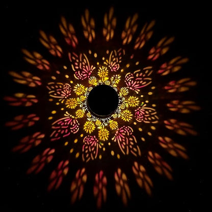 Brizled Butterfly Solar Lantern Lights with Colorful Projection, Christmas Birthday Gifts for Women Mom Grandma, Multicolor Hanging Lights Outdoor Waterproof, Solar Lantern Lights for Garden Patio
