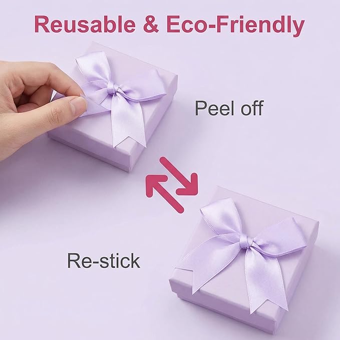 Purple Gift Wrap Bows – 50pcs 3.3 Inch Elegant Satin Bows for Gift Wrapping, Wedding Decor, Baby Shower, Party Decorations, Birthday, Easter, Christmas, Anniversary, DIY Crafts, Gift Bags