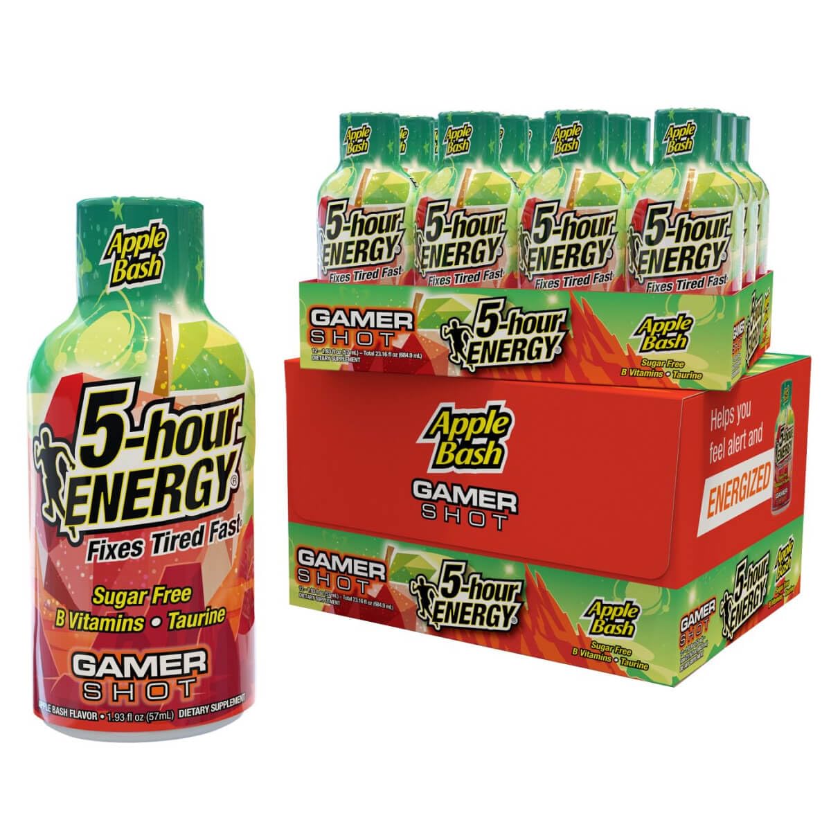 5-hour ENERGY Extra Strength Gamer Shots, Apple Bash Flavor, 1.93 Fl oz (Pack of 24)