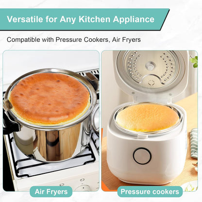 10-inch Stainless Steel Springform Pan with Silicone Protector, Removable Bottom, Parchment Paper