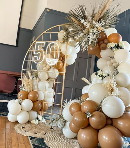 Neutral Balloon Garland Arch Kit 166Pcs, Boho Brown White Nude Balloon Arch, Different Sizes Brown Balloon for Woodland Birthday Teddy Bear Baby Shower Wedding Neutral Party Decoration