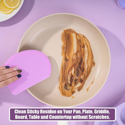 Sapid Silicone Bowl Scraper Flexible Curved Edge (5.98"×4.3"), Food Grade Bench Dough Scraper for Baking Sourdough Bread, Cake, Fondant Icing