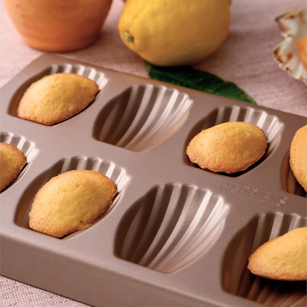 Non Toxic Nonstick Madeleine Pan 12 Well Set of 2 (24 wells), Non Stick Nontoxic Madeleines Pans for baking, Madeleine Cake Cookie Mold